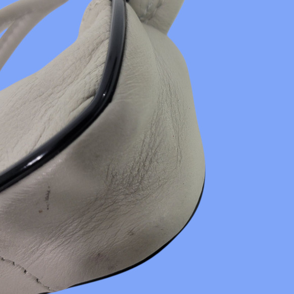 Vintage Studio Tiny Leather Bag Taupe Beige Coin Purse Pouch Change Handles Mini - Picture 11 of 16